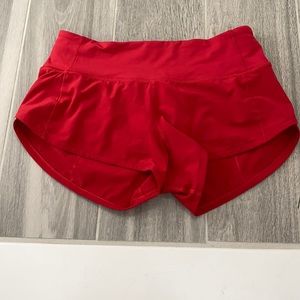 Red lulu lemon shorts
